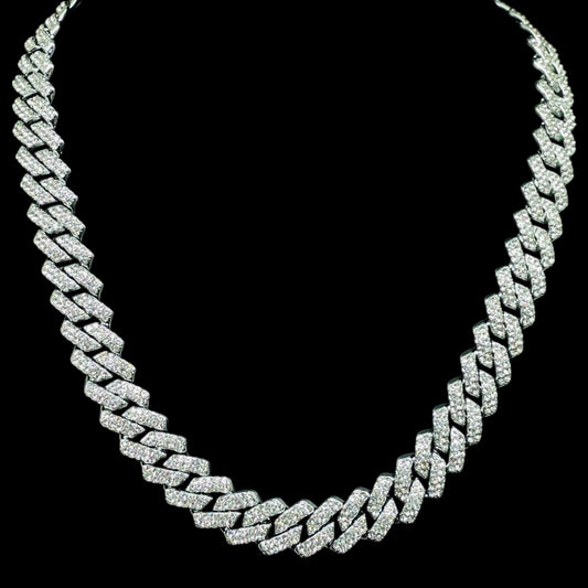 Iced Out Silver Cuban Link Chain – Premium Bling for Bold Style