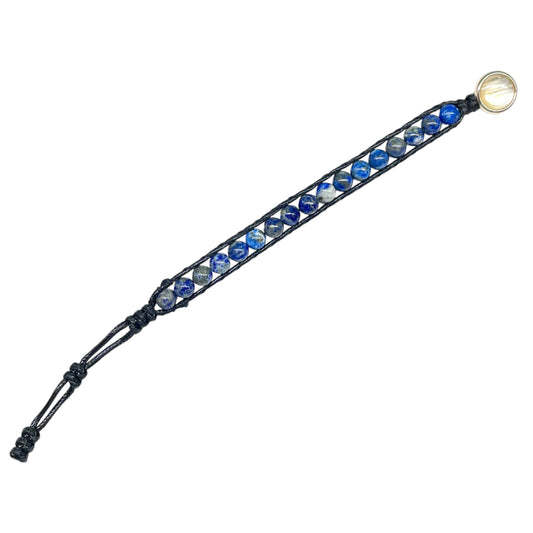 Handmade 8.5mm Lapis Lazuli Bracelet – Natural Stone of Wisdom & Truth