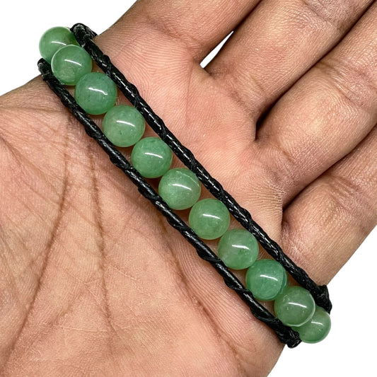 Handmade 8mm Green Aventurine Bracelet – Natural Stone of Luck & Prosperity