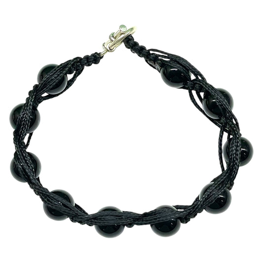 Natural Black Onyx Bracelet 10mm | Adjustable Beaded Healing Energy Bracelet for Men & Women (Copy)