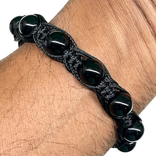 Natural Black Onyx Bracelet 10mm | Adjustable Beaded Healing Energy Bracelet for Men & Women (Copy)