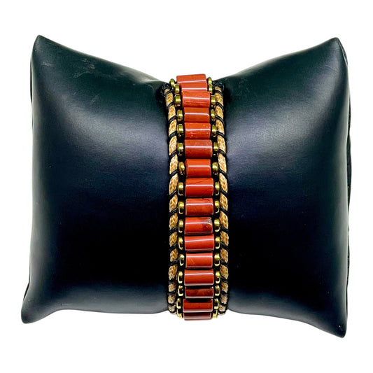 Handmade Red Jasper Bracelet – 7.5 Inch | Natural Gemstone Jewelry for Men & Women