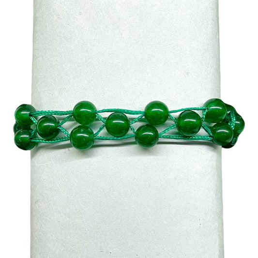 Handmade Green Onyx Bracelet – 7.5" Boho Style | 8mm Natural Gemstone Beads
