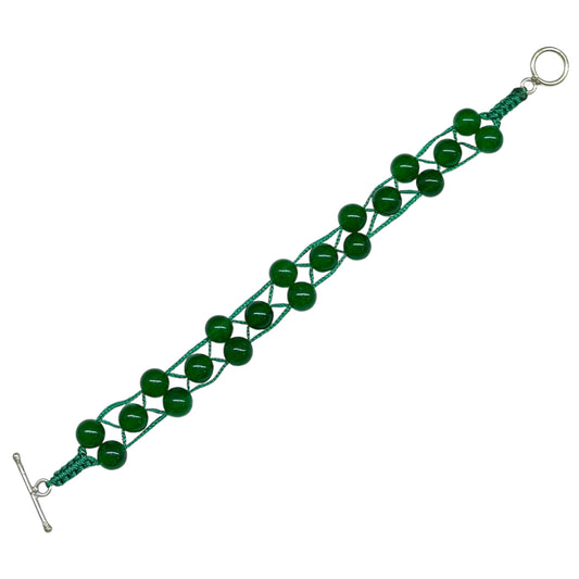 Handmade Green Onyx Bracelet – 7.5" Boho Style | 8mm Natural Gemstone Beads