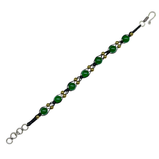 Handmade Green Onyx Bracelet – 7.5" | 8mm Natural Gemstone Beads in Boho Style Jewelry