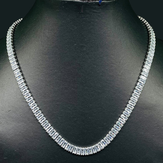 Luxury Baguette Cut CZ Tennis Chain Necklace – Iced Out Shine