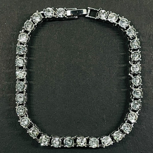 Luxury Round Cut Tennis Bracelet – Silver Finish