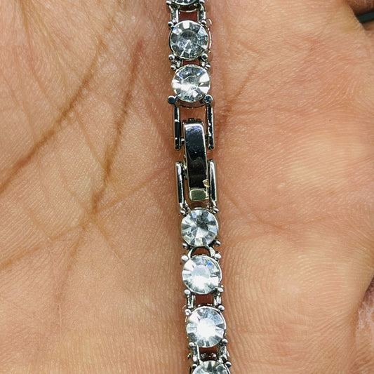 Luxury Round Cut Tennis Bracelet – Silver Finish