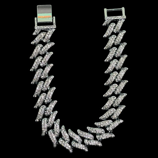 Iced Out Cuban Link Bracelet – Premium Rhinestone Bling