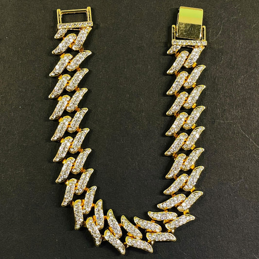 Luxury Iced Out Gold Cuban Link Bracelet – Men's Hip Hop Jewelry