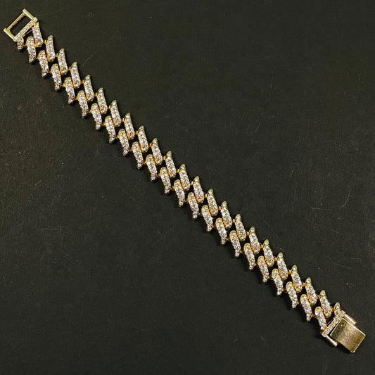Luxury Iced Out Gold Cuban Link Bracelet – Men's Hip Hop Jewelry