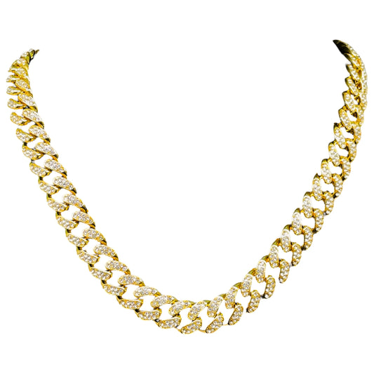 Iced Out Gold Tiger Pendant Necklace – Bold Cuban Link Chain