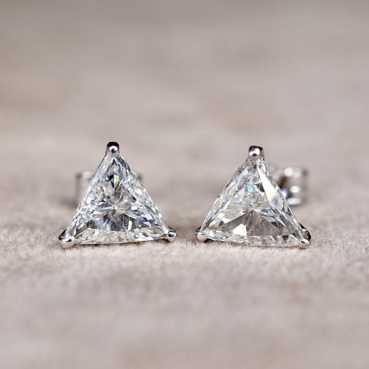 Trillion-Cut Radiant Stud Earring – Sterling Silver