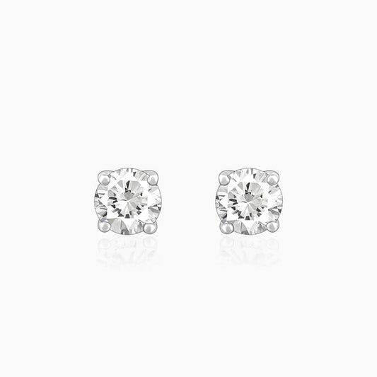 Radiant Round-Cut Solitaire Stud Earring – Classic Sparkle