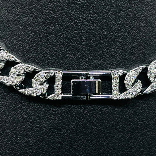 Iced Out Silver Cuban Link Chain – Premium Bling Necklace