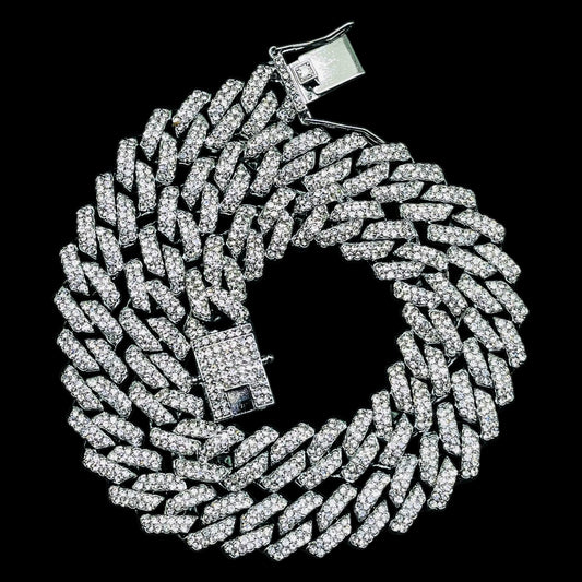 Iced Out Silver Cuban Link Chain – Premium Bling for Bold Style