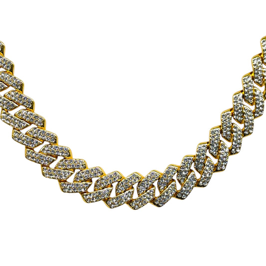 Luxury Iced Out Gold Cuban Link Chain – Statement Bling Necklace