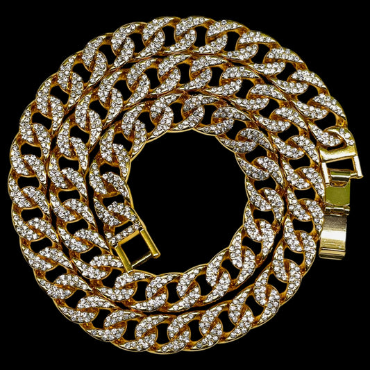 Luxury Iced Out Gold Cuban Link Chain – Premium Drip Collection