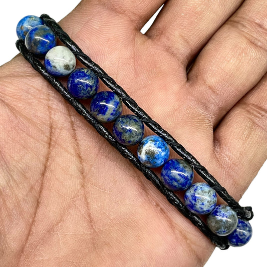 Handmade 8.5mm Lapis Lazuli Bracelet – Natural Stone of Wisdom & Truth