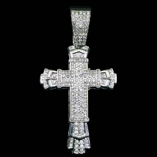 Iced out Cross Pendant with Chain Hip Hop Luxe Set