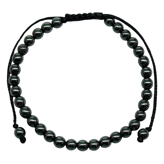 Natural Hematite Bracelet 4mm | Adjustable Beaded Healing Energy Bracelet for Men & Women