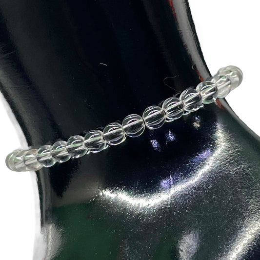 Handmade White Quartz Bracelet – 4mm Beads | Adjustable Boho Unisex Jewelry