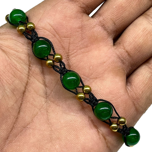 Handmade Green Onyx Bracelet – 7.5" | 8mm Natural Gemstone Beads in Boho Style Jewelry