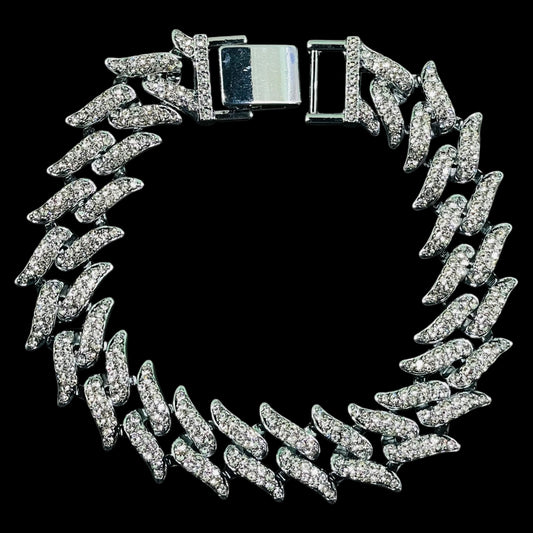 Iced Out Cuban Link Bracelet – Premium Rhinestone Bling