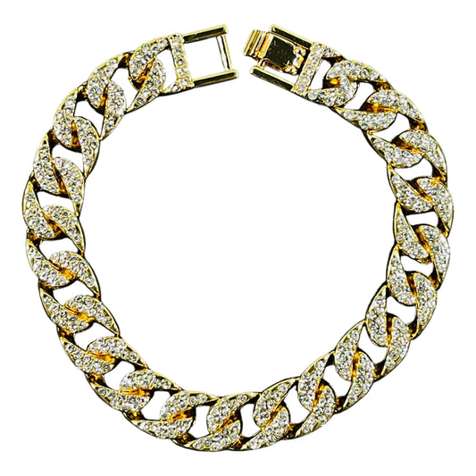 Gold Cuban Link Bracelet – Iced Out Luxury Wristwear