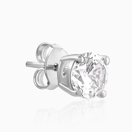 Radiant Round-Cut Solitaire Stud Earring – Classic Sparkle